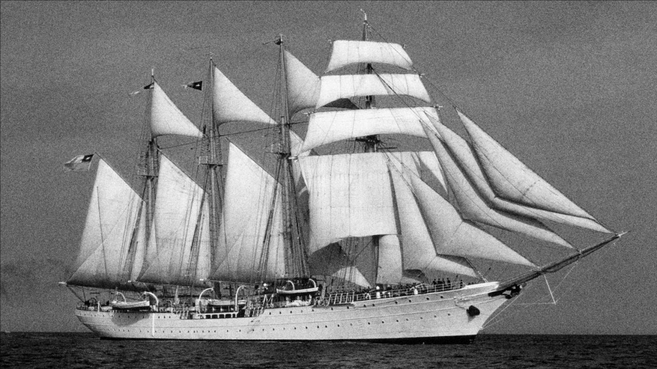 Ship with film grain